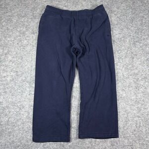 Fila Mens Large Sweatpants Navy Blue Good Fleece Relaxed Fit Elastic Waist